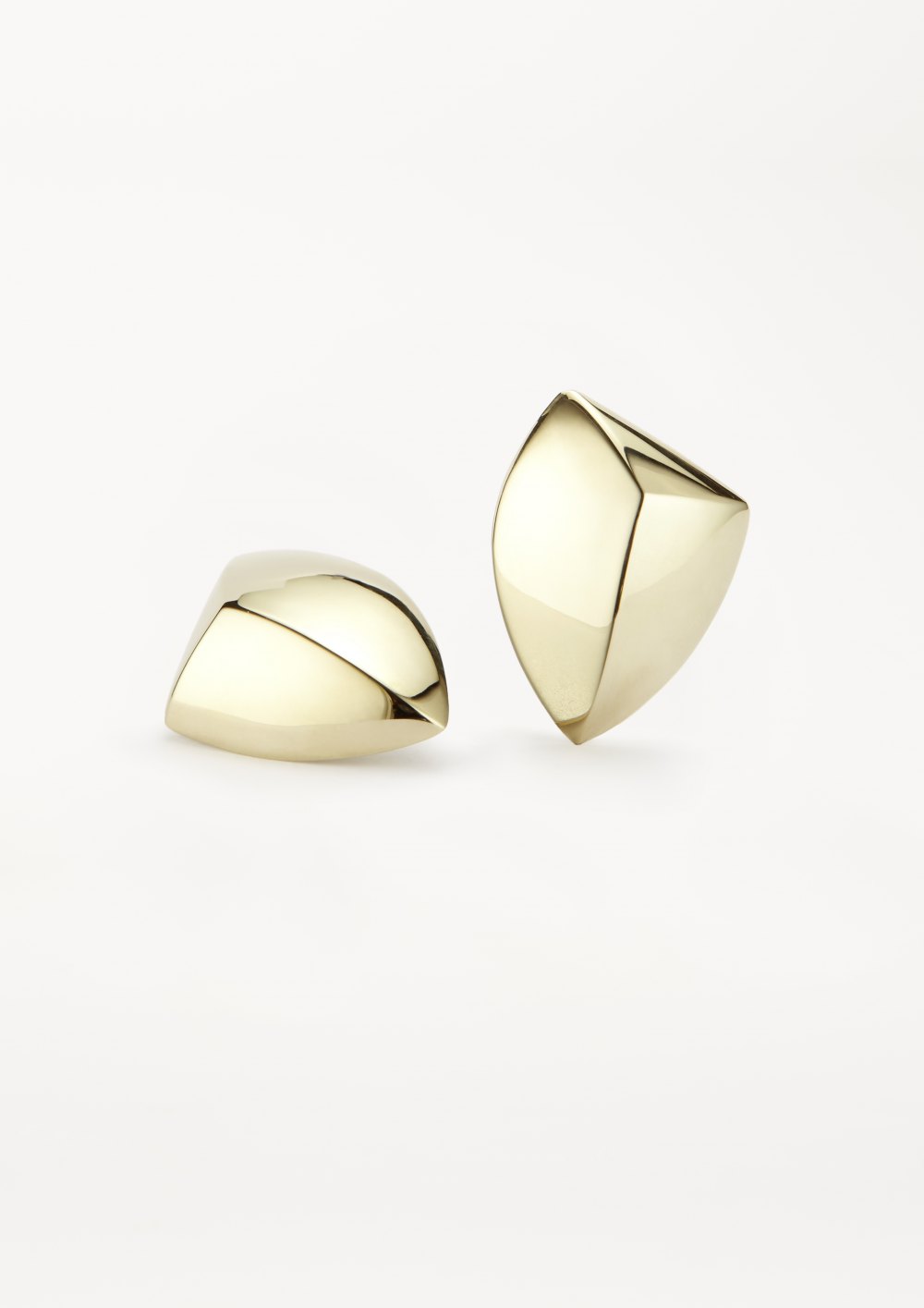 WEARABLE ARCHITECTURE  EARRINGS IN GOLD  BRASS CONTEMPORARY JEWELRY